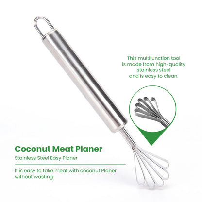 Stainless steel coconut meat scraper tool for easy coconut flesh removal